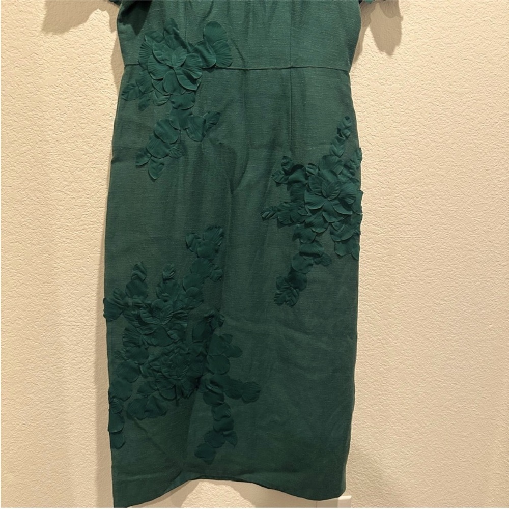 ANTONIO MELANI NWT Willow Floral Applique Mock Neck Short Sleeve Midi Dress - Picture 5 of 11